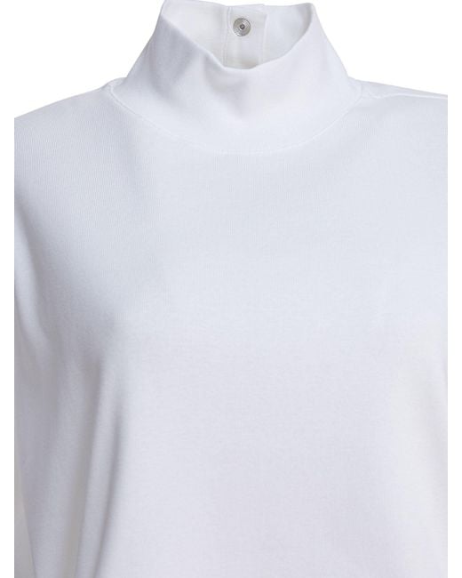 Alaïa White T Shirt With High Neck