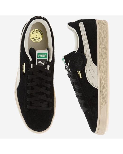 PUMA Black Charles Suede Sneakers With Leather Details