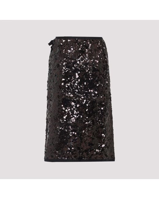 Prada Black Polyamide Midi Skirt