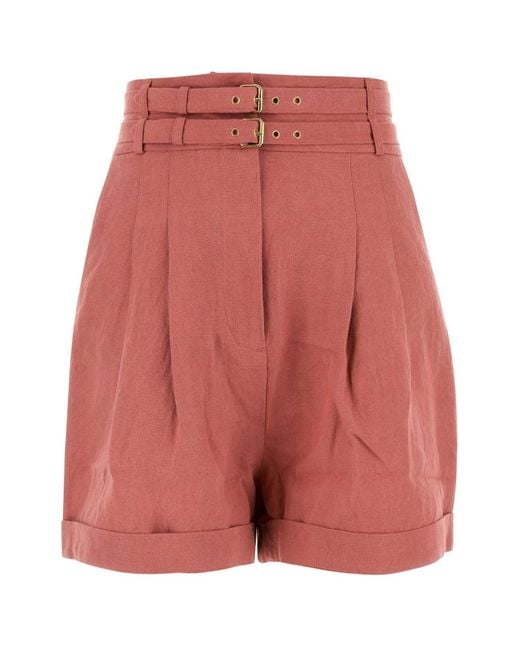 LeKasha Pink Dark Linen Aqiva Shorts