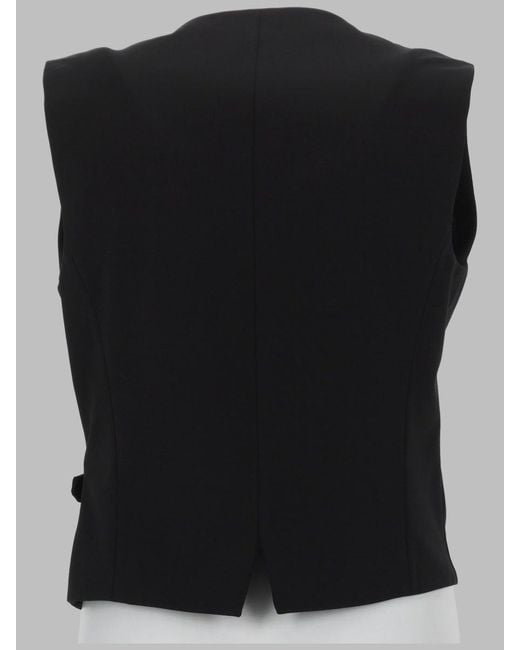 PT Torino Black Wool Blend Wrap Vest