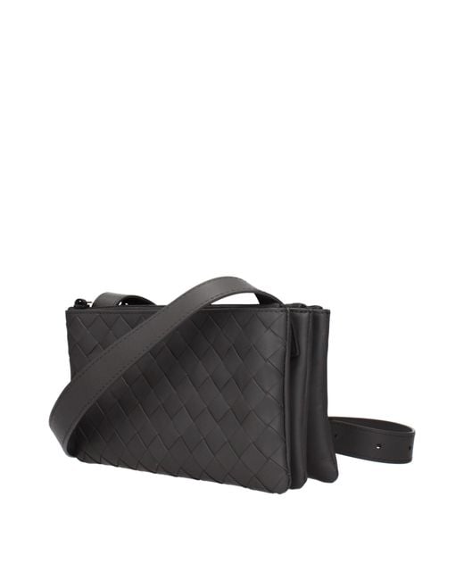 Bottega Veneta Black Crossbody Bags/Graphite Leather