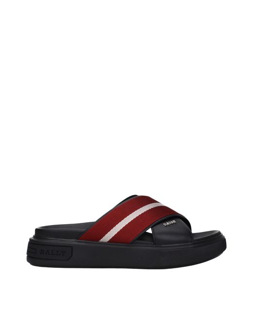 Bally Brown Ciabatte E Zoccoli Jake Uomo Pelle Nero/Rosso for men