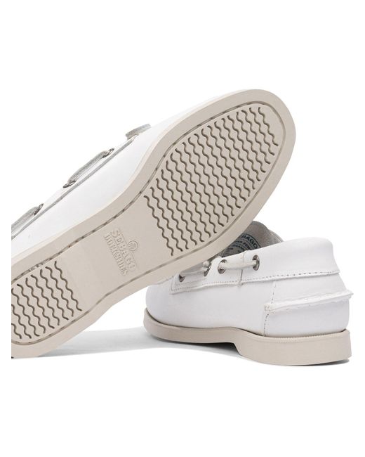 Sebago White Leather Loafers