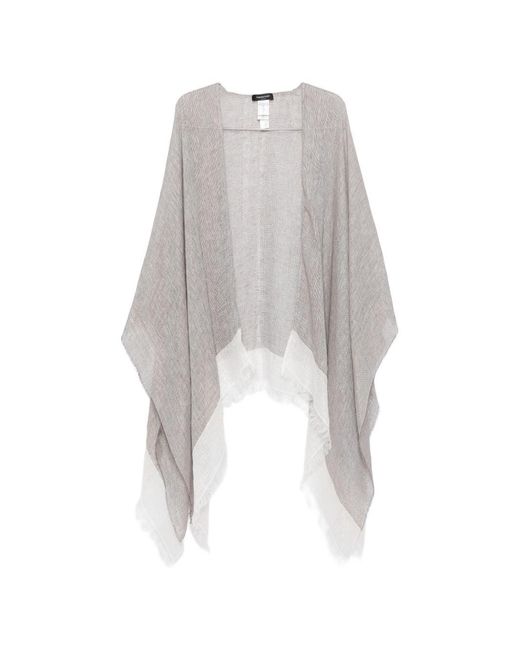 Fabiana Filippi White Ausgefranster Poncho