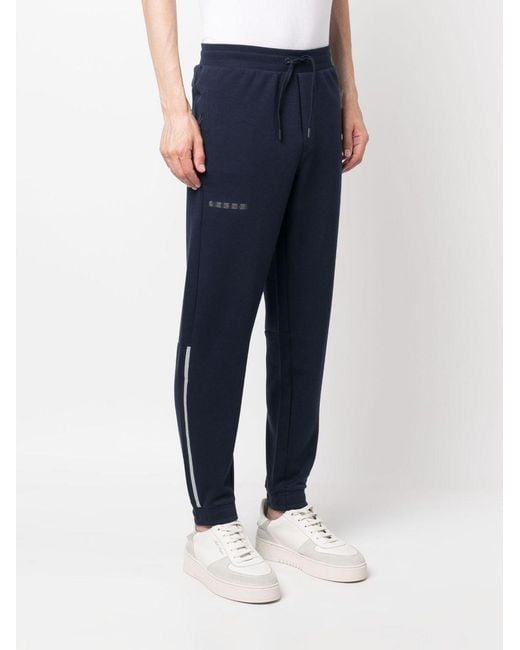 EA7 Blue Logo-print Track Pants for men