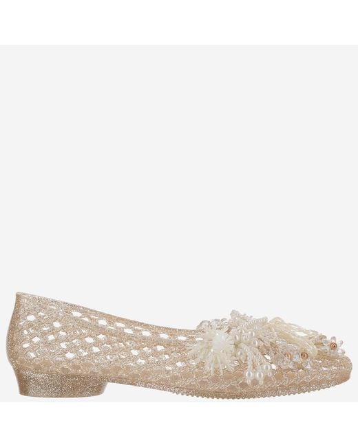 HEAVENLY JELLY Natural Transparent Ballerina Flats With Decoration