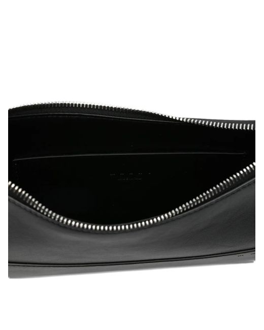 Marni Black Leather Shoulder Bag With Zip