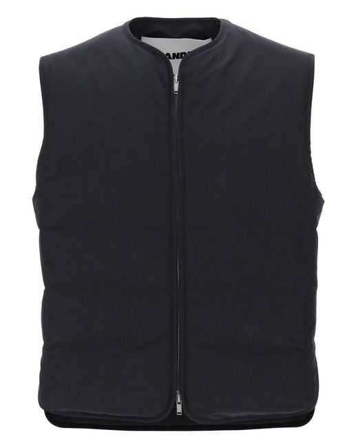 Jil Sander Blue Foldable Padded Vest for men