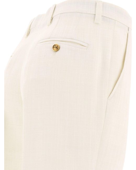 Pantalon de tissu Slub Etro en coloris White