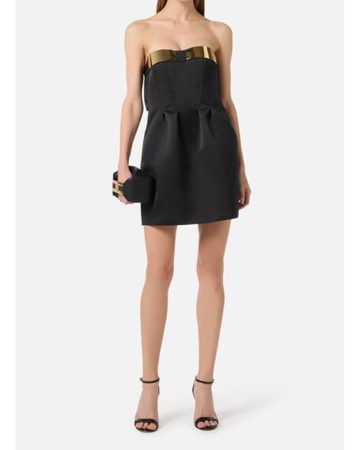 Elisabetta Franchi Black Duchesse Mini Dress