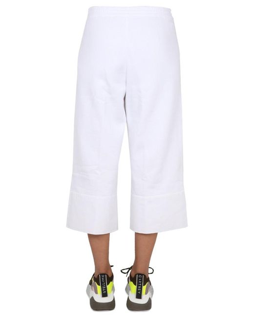 Stella McCartney White Pantalone Con Ricamo Logo