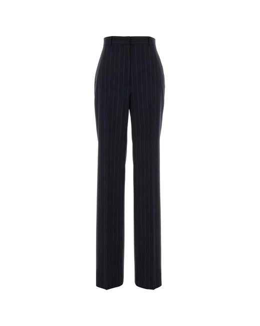 MM STUDIO Blue Embroidered Wool Enfasi Pant