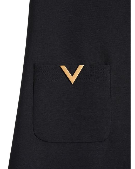 Valentino Black Wool And Silk Blend Dress