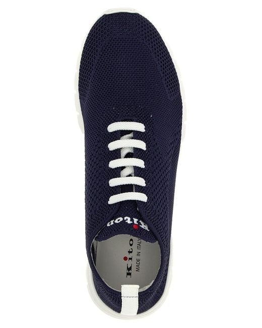 Kiton Blue Breathable Mesh Technical Sneakers for men