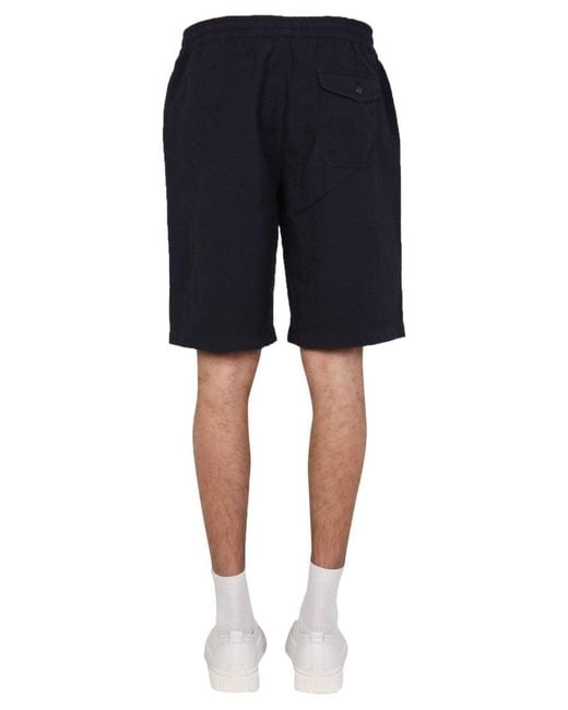 Universal Works Blue Fleece Bermuda for men