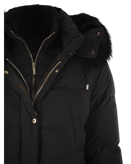 Moorer Black Talassa Stp Long Down Jacket With Hood