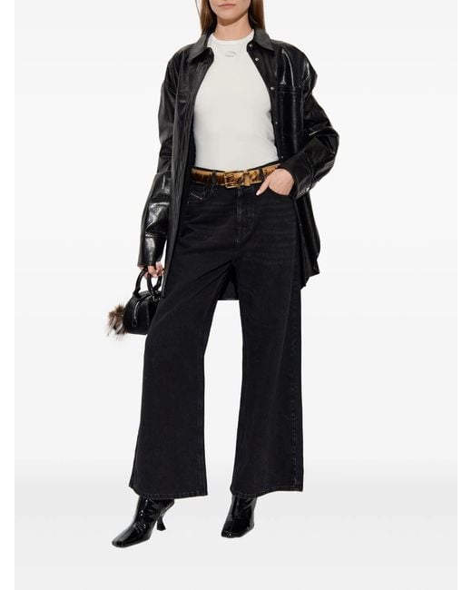DIESEL Blue Wide-Leg Jeans With Five Pockets