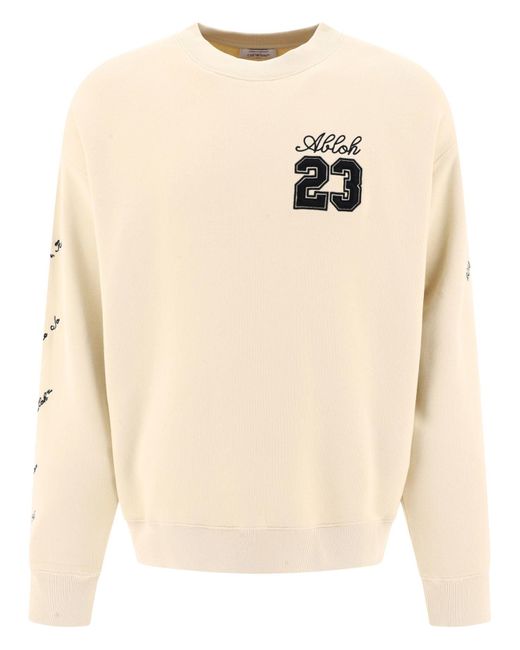 Off-White c/o Virgil Abloh Uit White "23 Logo Skate" Sweatshirt in het Natural voor heren
