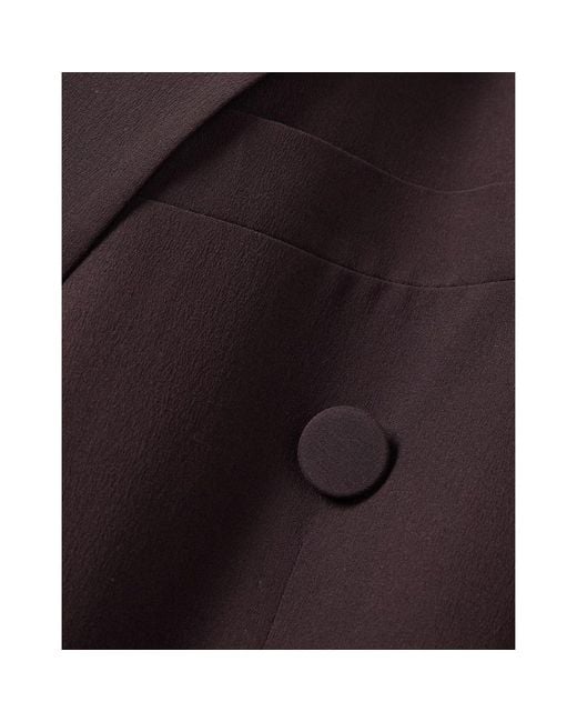 Saint Laurent Brown Double-Breasted Silk-Crepe Blazer for men