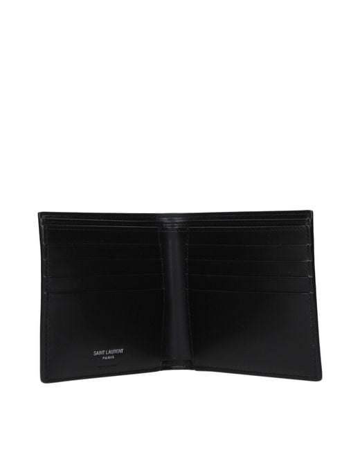 Saint Laurent Black Wallet Leather