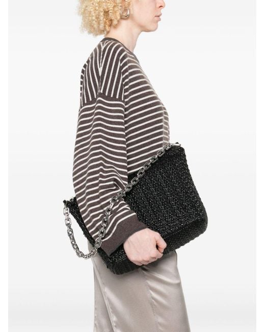 Emporio Armani Black Quilted Medium Hobo Bag