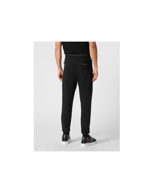 Philipp Plein Black Puffered Jogging Pants for men