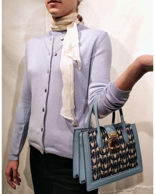 LA ROSE Blue Cashmere Cardigan