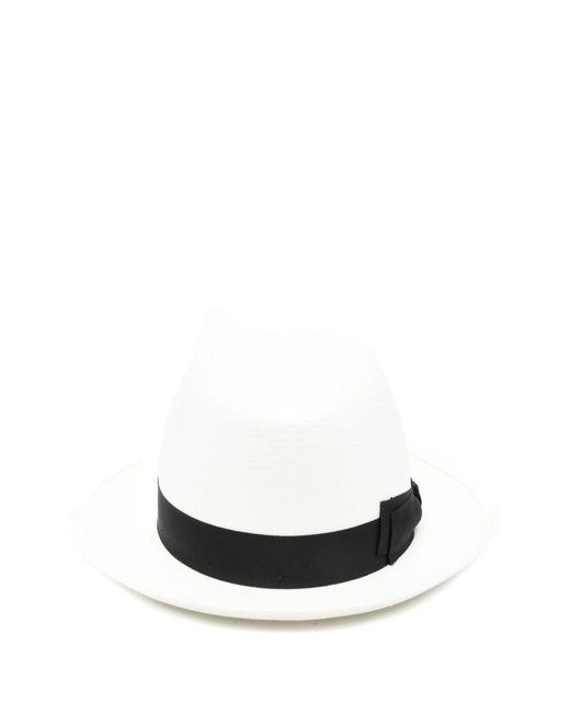 Borsalino White Logo Fedora Hat