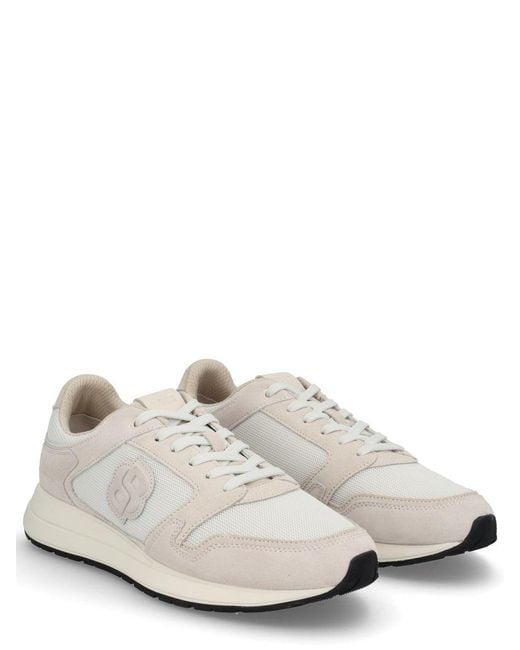Boss White Monogrammed Sneaker for men