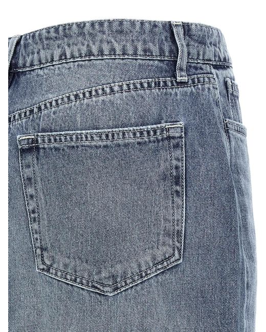 Jupe Crayon Droite Zara Pour Femme - Bleue, Taille XS, Coton, Fermeture éclair, Longueur Genou