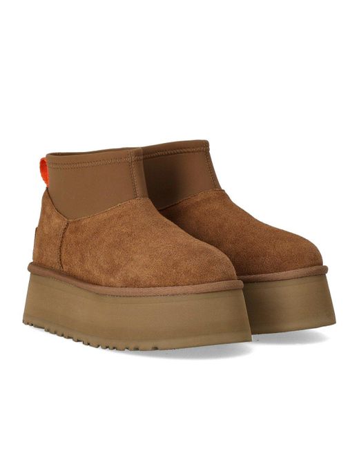 Ugg Brown Classic Mini Dipper Suede/Neoprene/Recycled Materials/Polyester Classic Boots