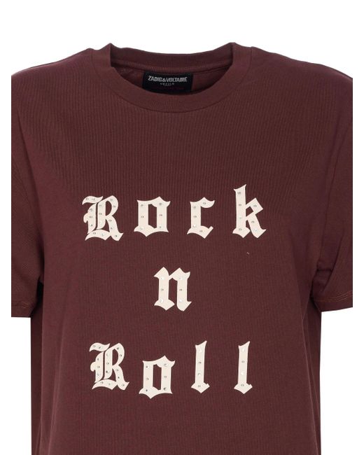Zadig & Voltaire Red Edwin Tc Rock N Roll Strass