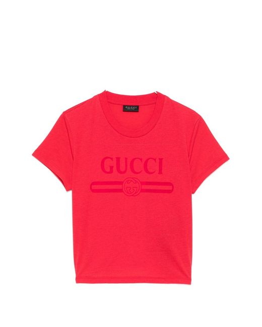 Gucci Red T-Shirts And Polos