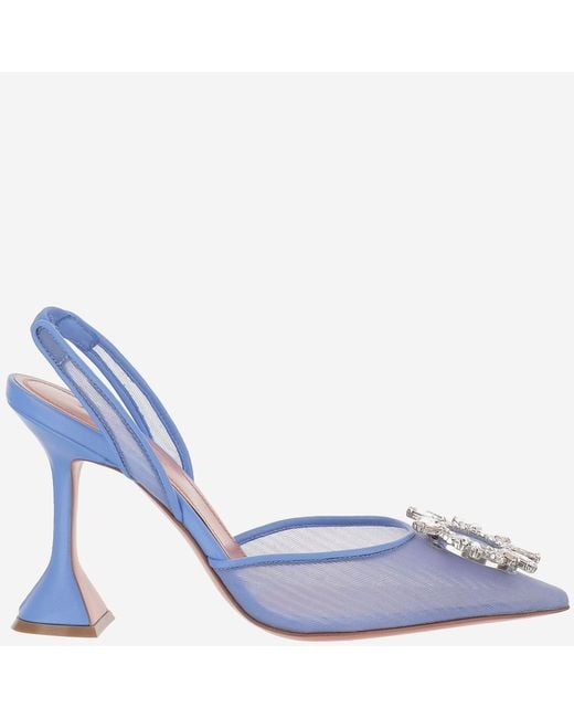 AMINA MUADDI Blue Begum Mesh Slingbacks