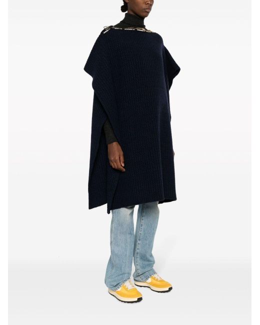 A.p.c. X Jw Anderson Blue Swann Wool Poncho for men