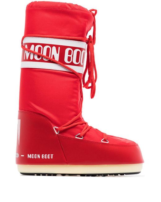 Botas de nieve de nylon icono de bota de luna Moon Boot de color Red