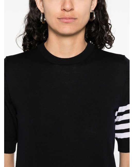 Thom Browne Black Wool Crewneck Sweater
