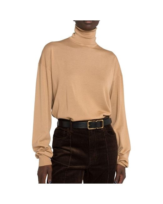Saint Laurent Natural Knitted Wool Sweater