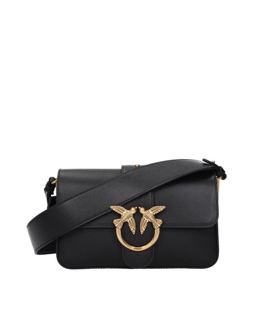 Pinko Black Crossbody Bags Love One Leather