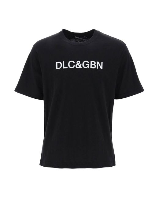 Dolce & Gabbana Crewneck T -shirt Met Logo in het Black voor heren