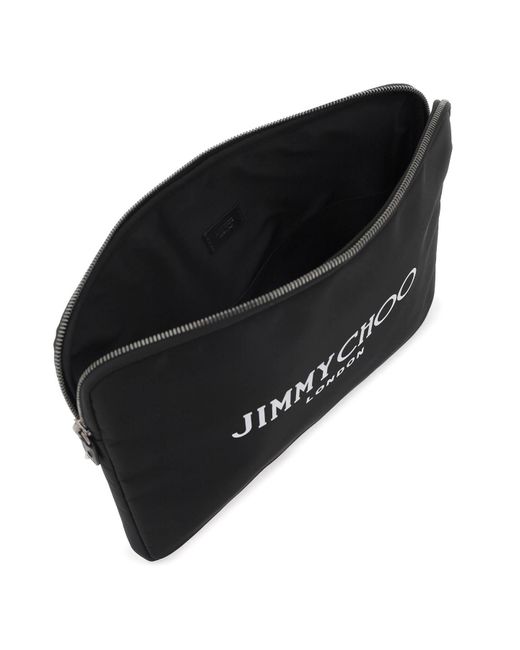 Pouch con logotipo Jimmy Choo de hombre de color Black