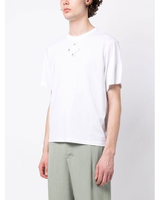 Craig Green White Eyelet-Detail Short-Sleeve T-Shirt for men