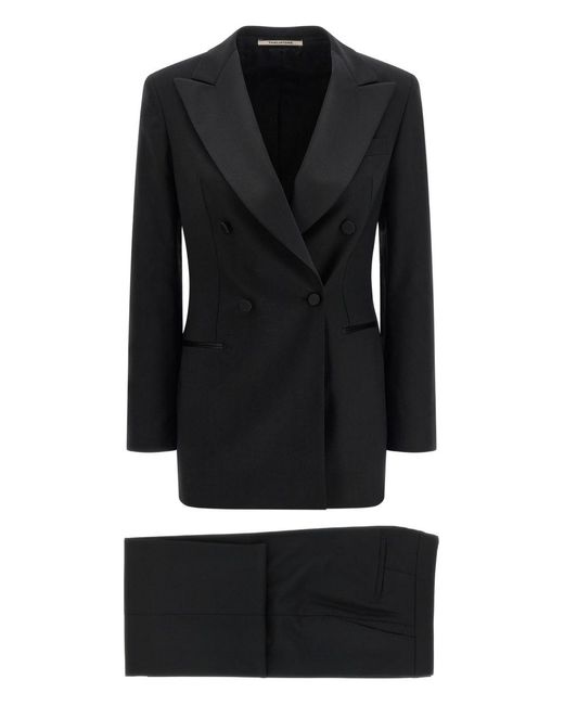 Tagliatore Black Wool Blend Suit