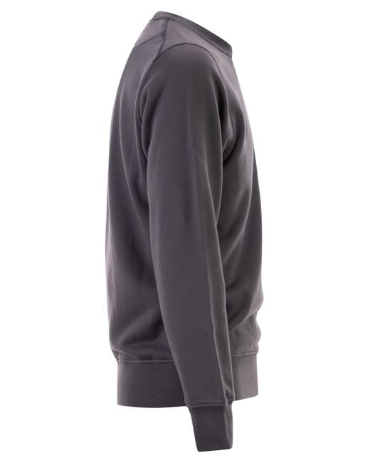 Stone Island Gray Regular Fit Crew Neck Sweatshirt With Raglan Sleeves for men