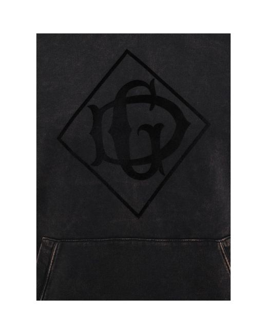 Dolce & Gabbana Black Logo Hooded Sweatshirt for men