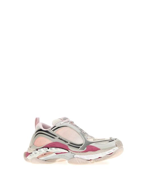 Balenciaga Pink Fabric And Rubber Triple S.2 Sneakers