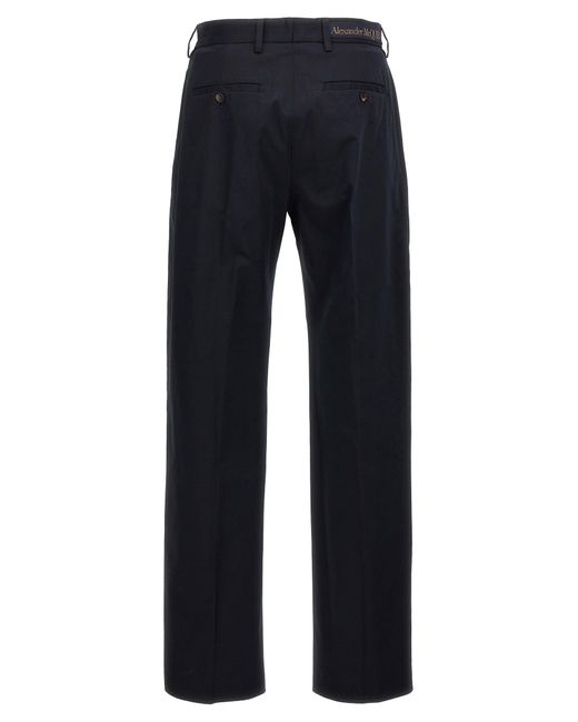 Alexander McQueen Blue Mcqueen 'Camera Strap Chino' Trousers for men