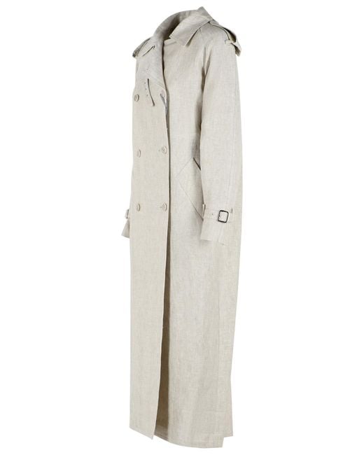 Max Mara Gray Double-Breasted Duster