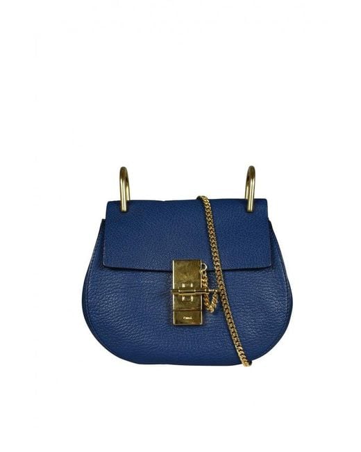 Chloé Blue Mini Drew Shoulder Bag